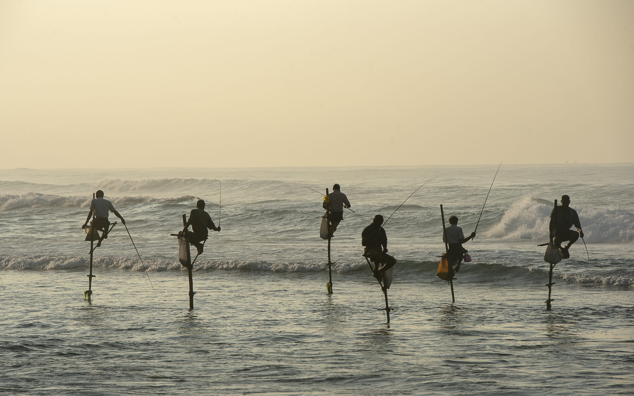 Stilt fishing at sunrise -Sri Lanka